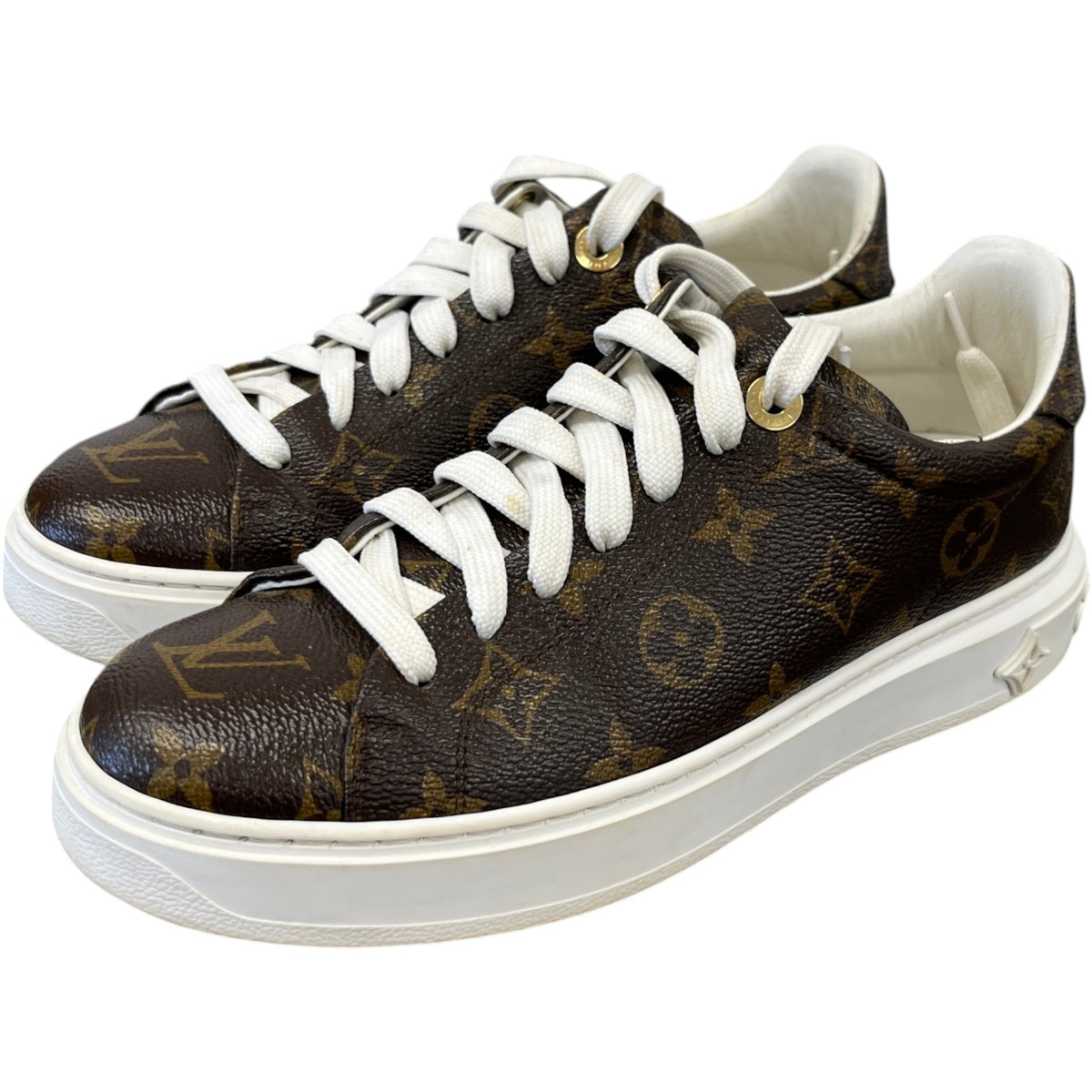 Women's Monogram Time Out Low Trainers Brown Size UK 5 / EU 38 - Photo 9