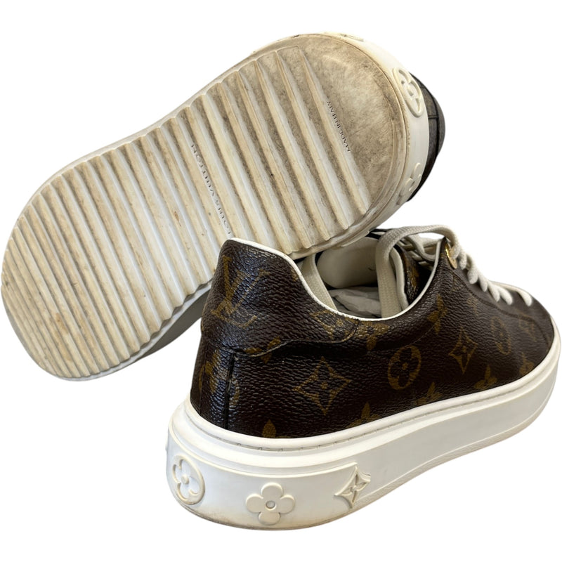 Women's Monogram Time Out Low Trainers Brown Size UK 5 / EU 38