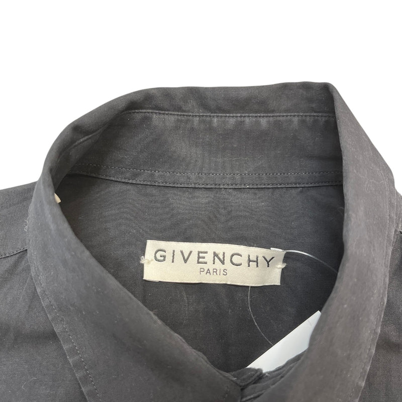 Men's Embroidered Logo Long Sleeve Shirt Black Size S