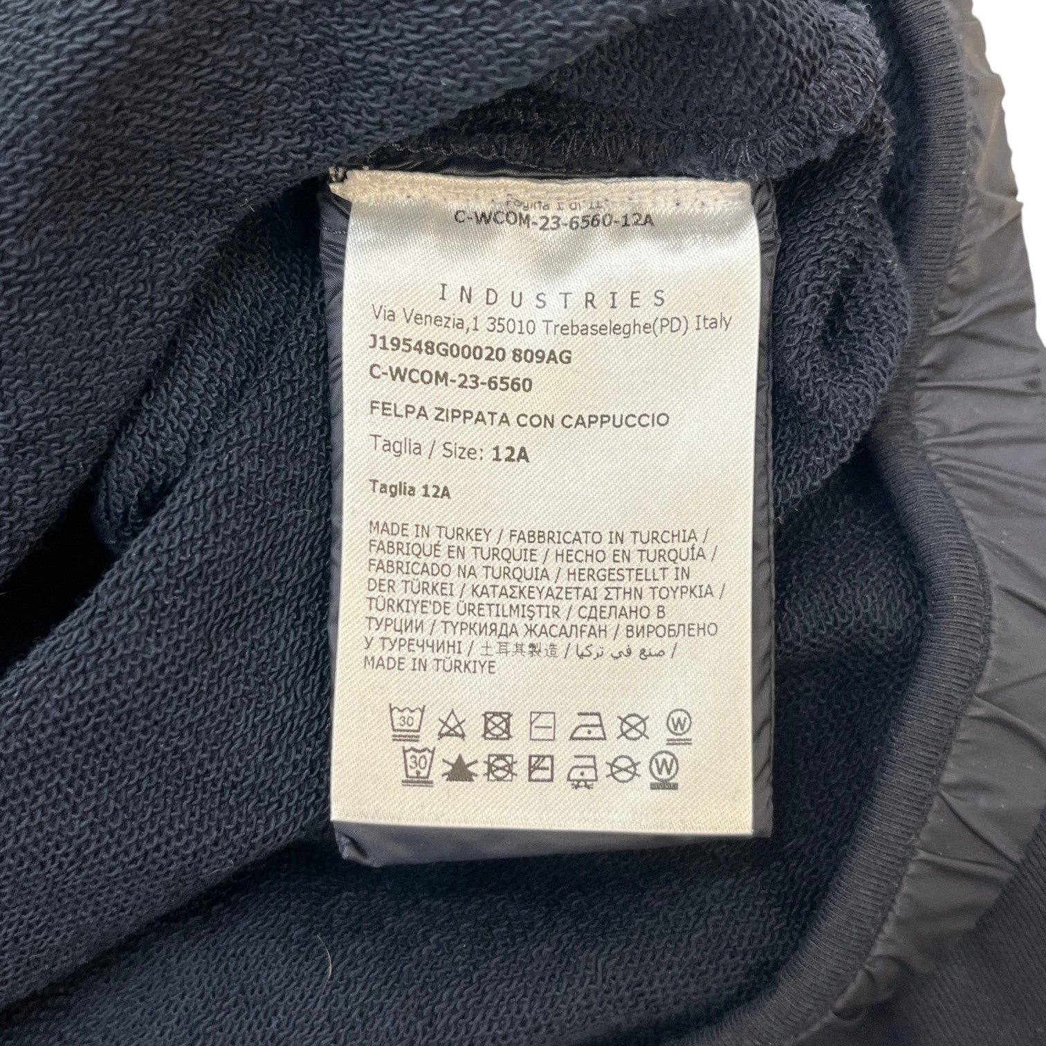 Women's Felpa Zippata Hoodie Navy Size 12Y - Photo 9