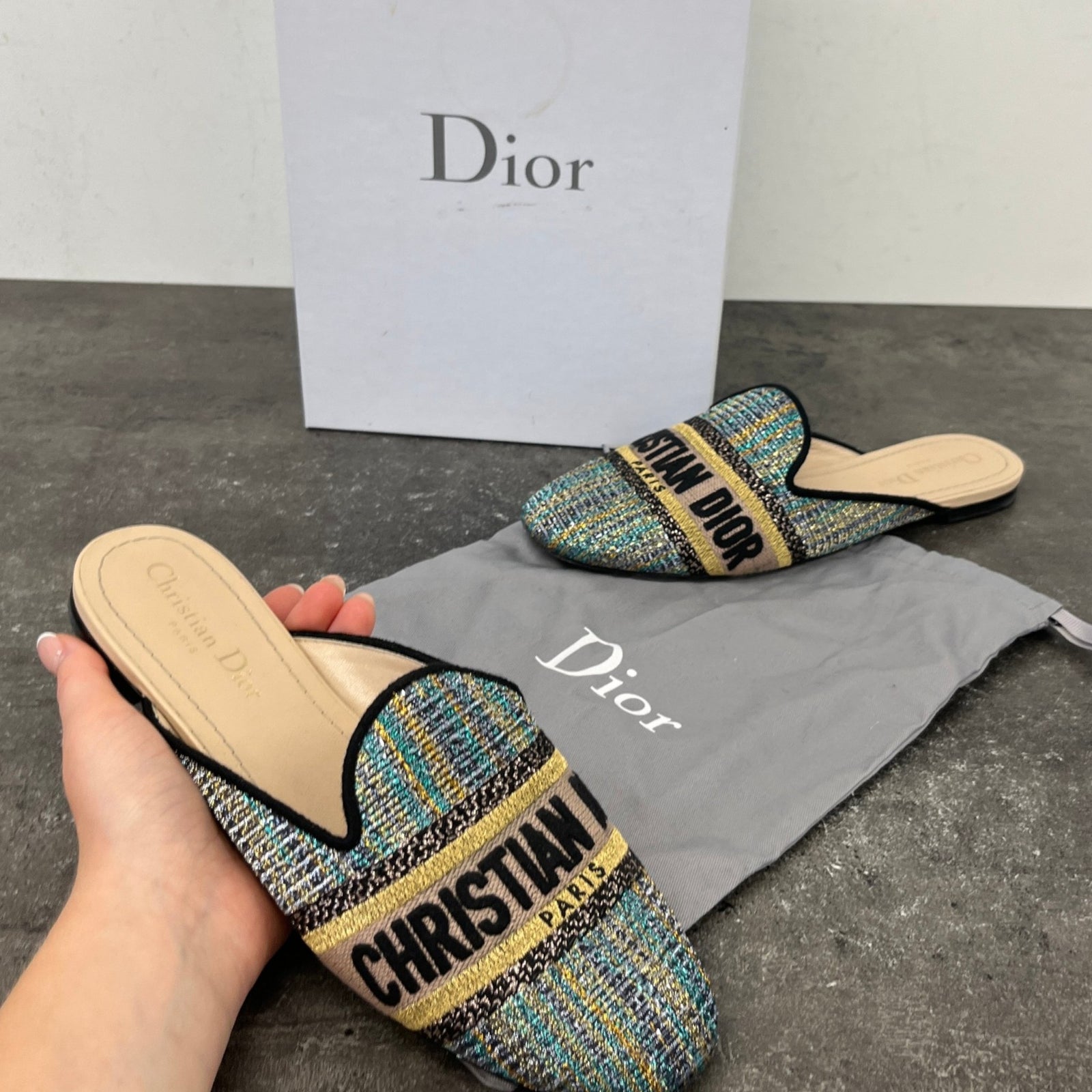 Women's Embroidered Logo Lurex Loafers Multi-Coloured Size EU 38 / UK 5 - Photo 11
