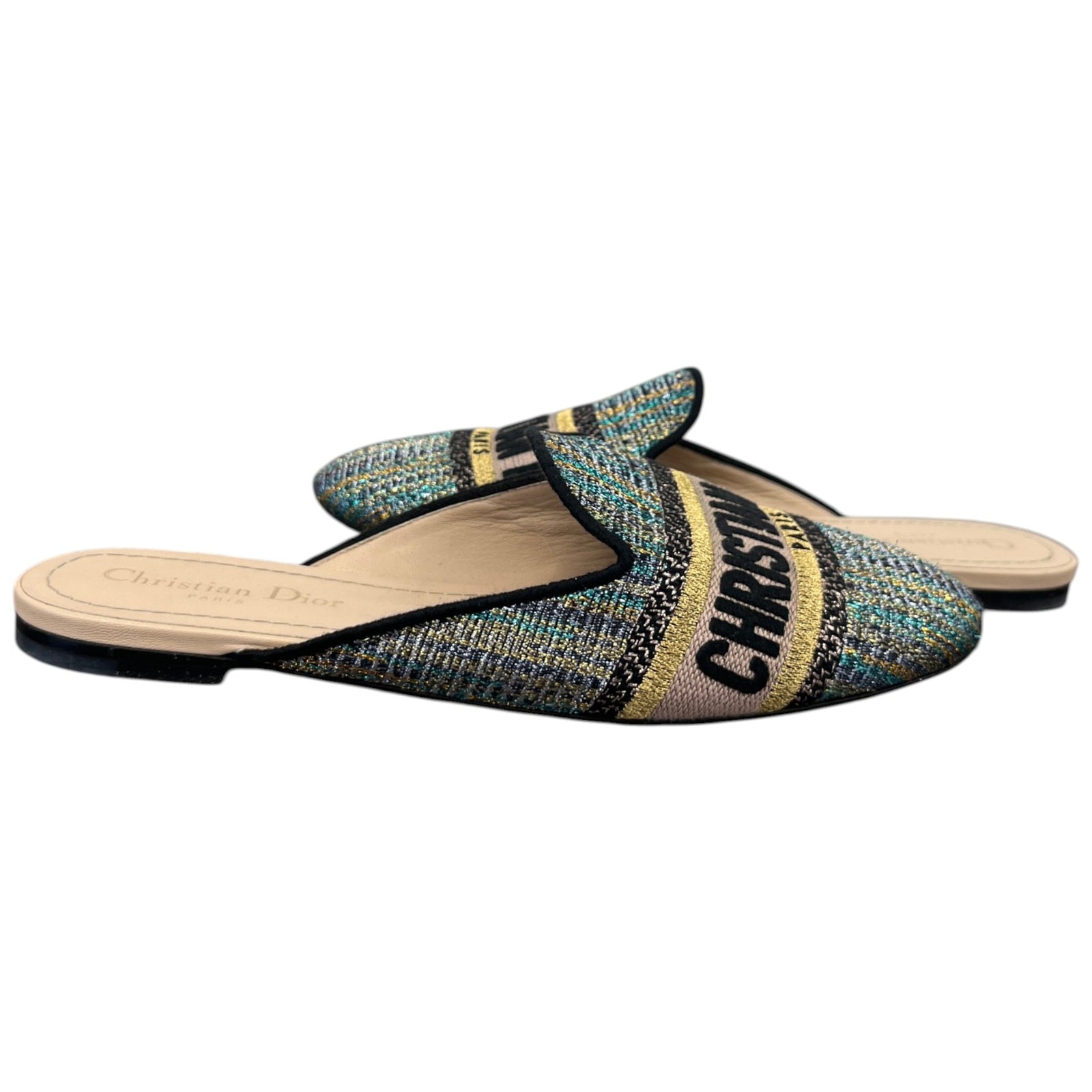 Women's Embroidered Logo Lurex Loafers Multi-Coloured Size EU 38 / UK 5 - Photo 3