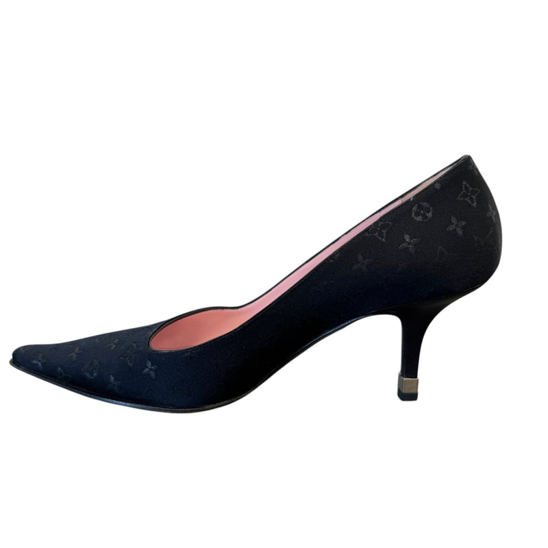 Women's Monogram Pointed Toe Heels Black Size EU 36.5 / UK 3.5