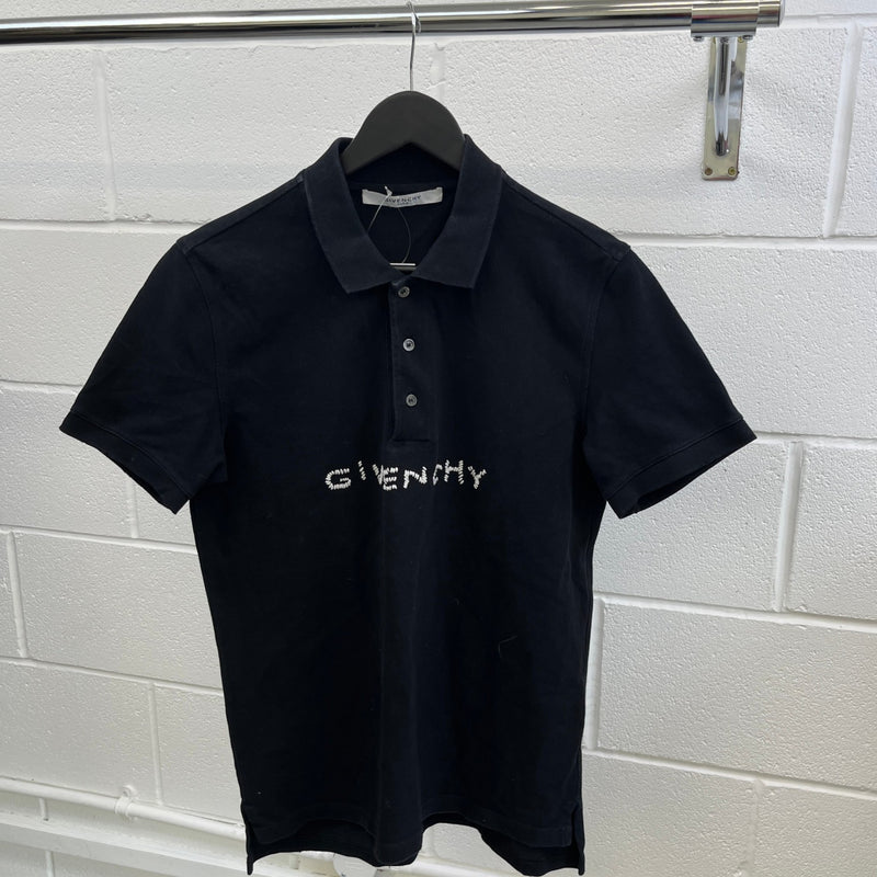 Men's Embroidered Logo T-Shirt Black Size S