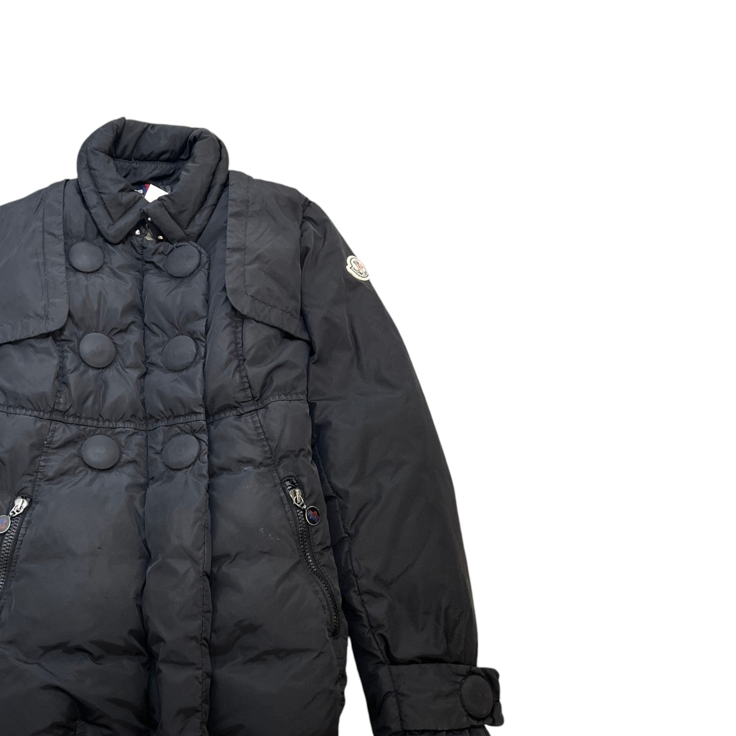 Women's Daim Double Breasted Down Jacket Black Size 1 / UK 10 - Photo 3