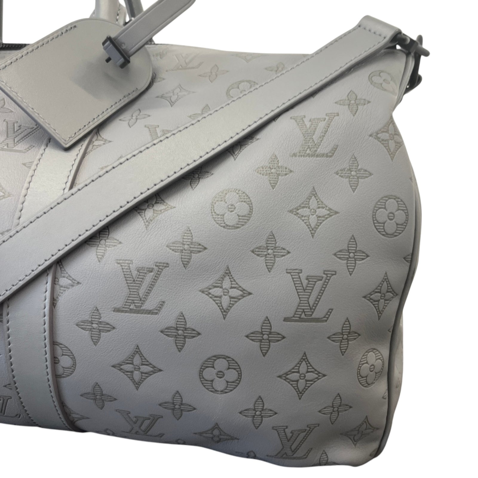 Men's Monogram Shadow Keepall Bandoulière 50 Anthracite Grey Travel Bag Grey - Photo 10