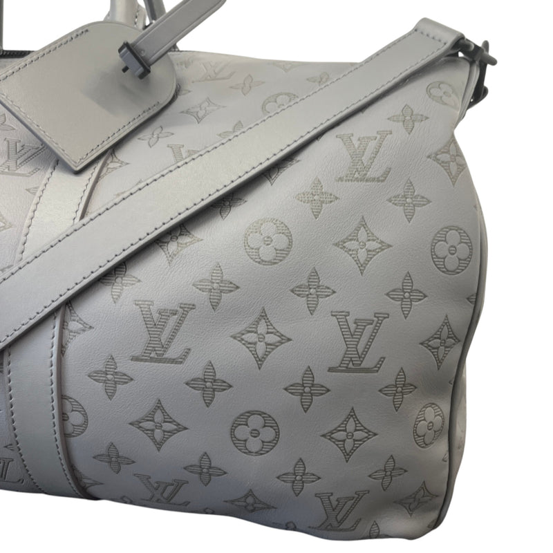 Men's Monogram Shadow Keepall Bandoulière 50 Anthracite Grey Travel Bag Grey