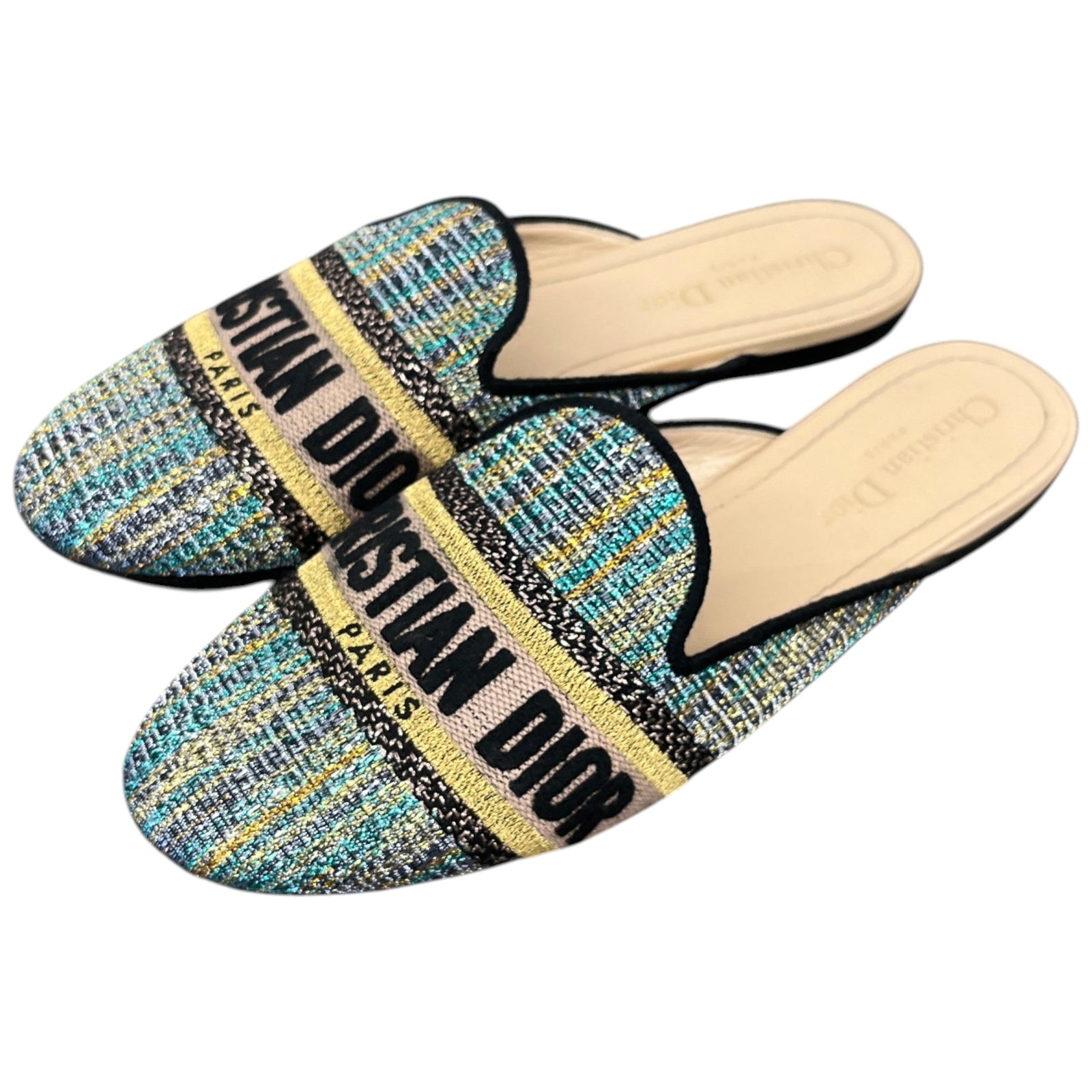 Women's Embroidered Logo Lurex Loafers Multi-Coloured Size EU 38 / UK 5 - Photo 9