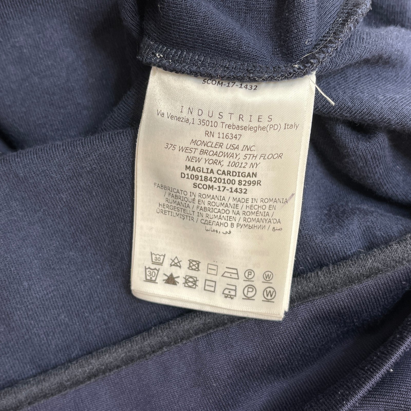 Men's Maglia Cardigan Hoodie Navy Size M - Photo 7