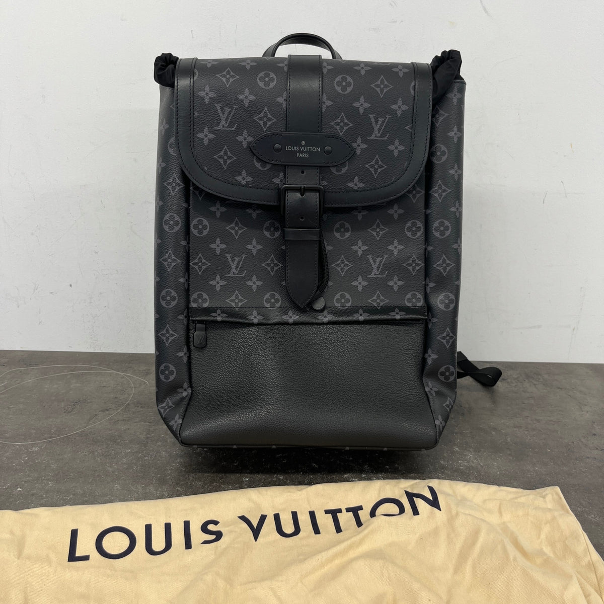 Men's Saumur Monogram Eclipse Backpack Black - Photo 12