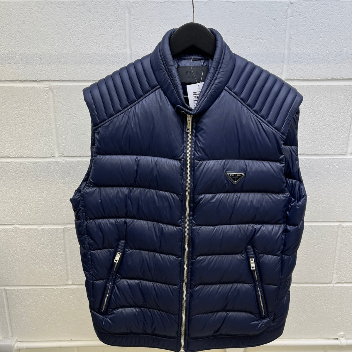 Men's Re-Nylon Plaque Logo Gilet Navy Size 3XL - Photo 7