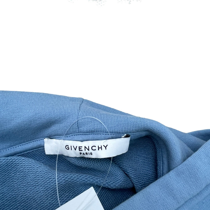 Men's Embroidered Logo Oversized Hoodie Blue Size S