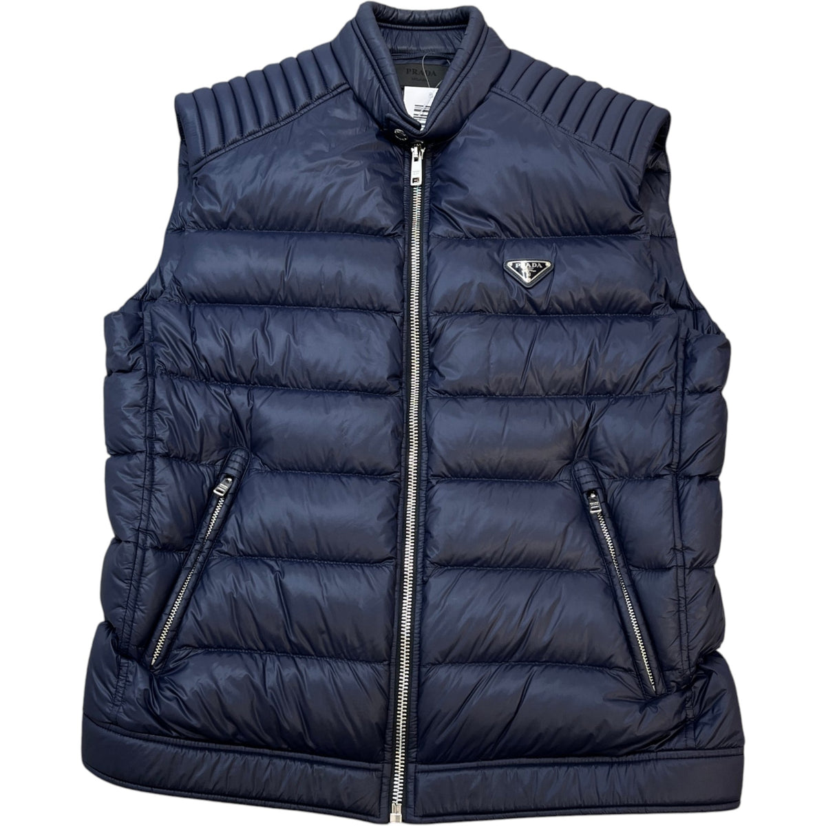Men's Re-Nylon Plaque Logo Gilet Navy Size 3XL - Photo 1
