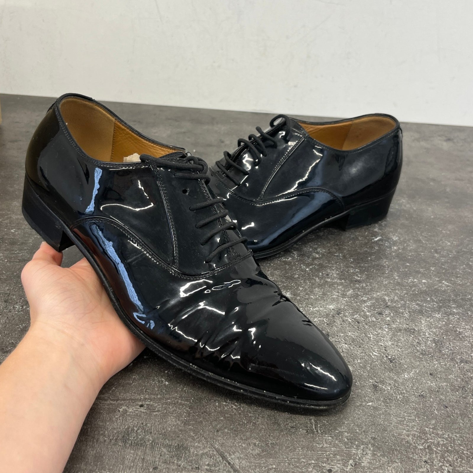 Men's Lace Ups Loafers Black Size EU 42 / UK 8 - Photo 13