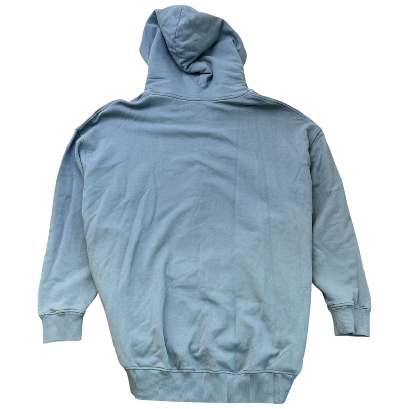 Men's Embroidered Logo Oversized Hoodie Blue Size S