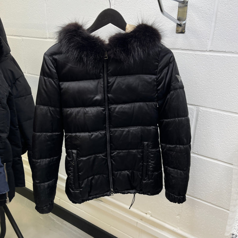 Women's Plaque Logo Down Jacket Black Size IT 42 / UK 10