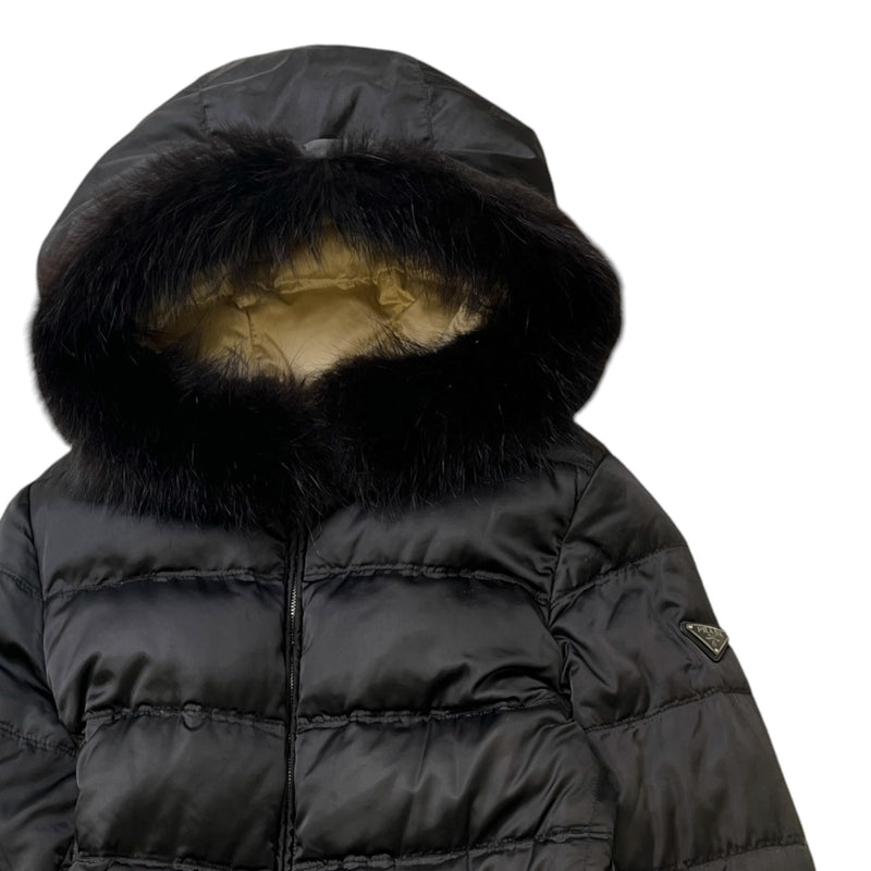 Women's Plaque Logo Down Jacket Black Size IT 42 / UK 10
