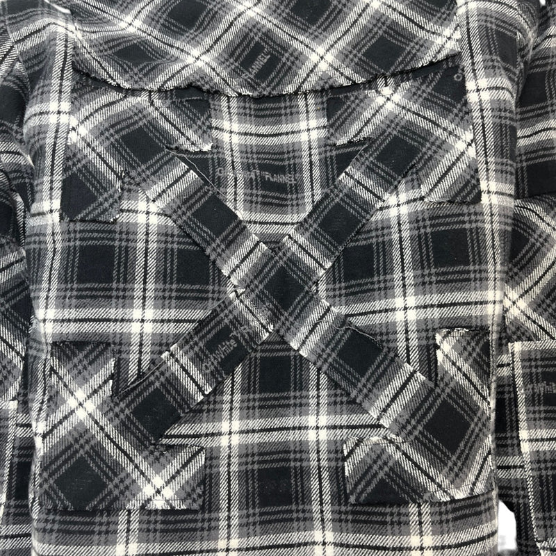 Men's Quilted Plaid Flannel Logo Jacket Black Size XXS