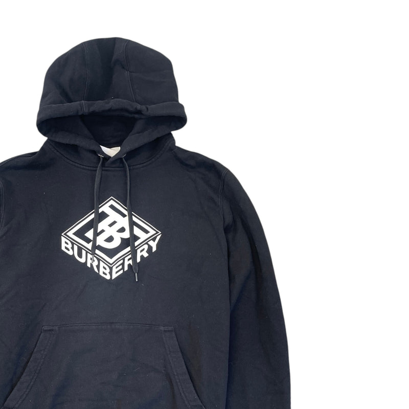 Men's Logo Print Hoodie Black Size M