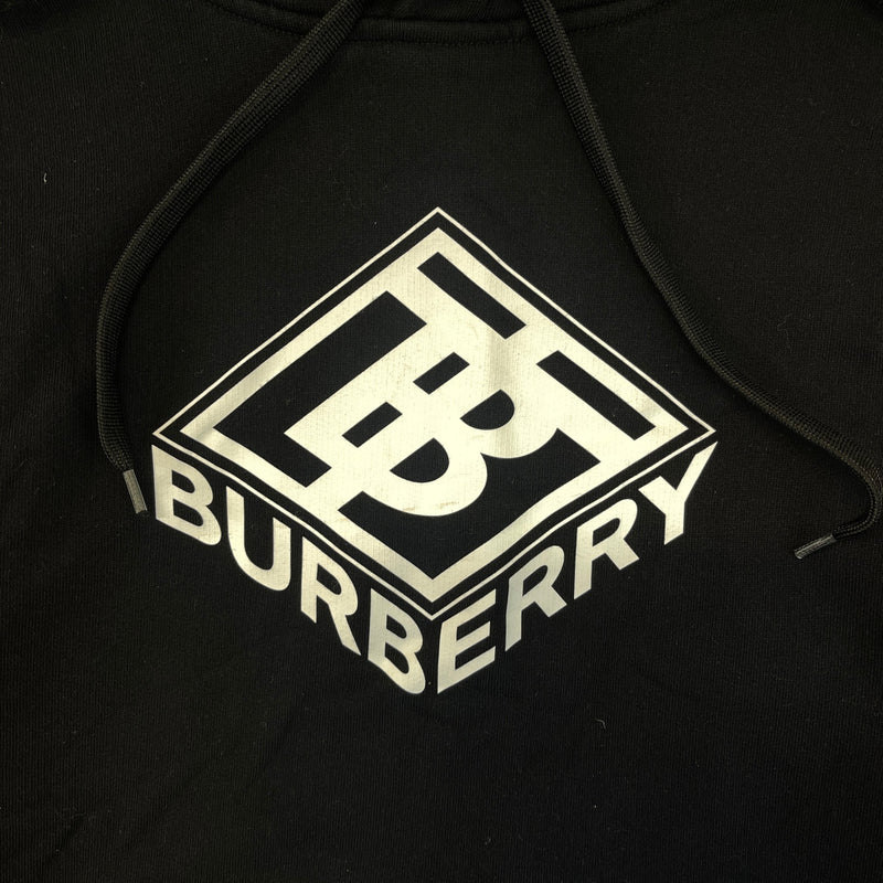 Men's Logo Print Hoodie Black Size M