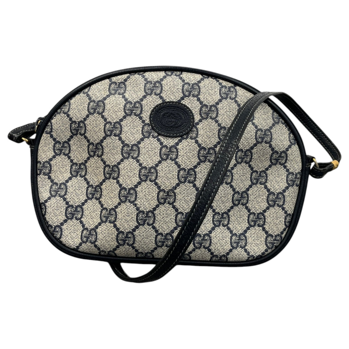 Women's GG Supreme Oval Crossbody Bag Navy - Photo 1