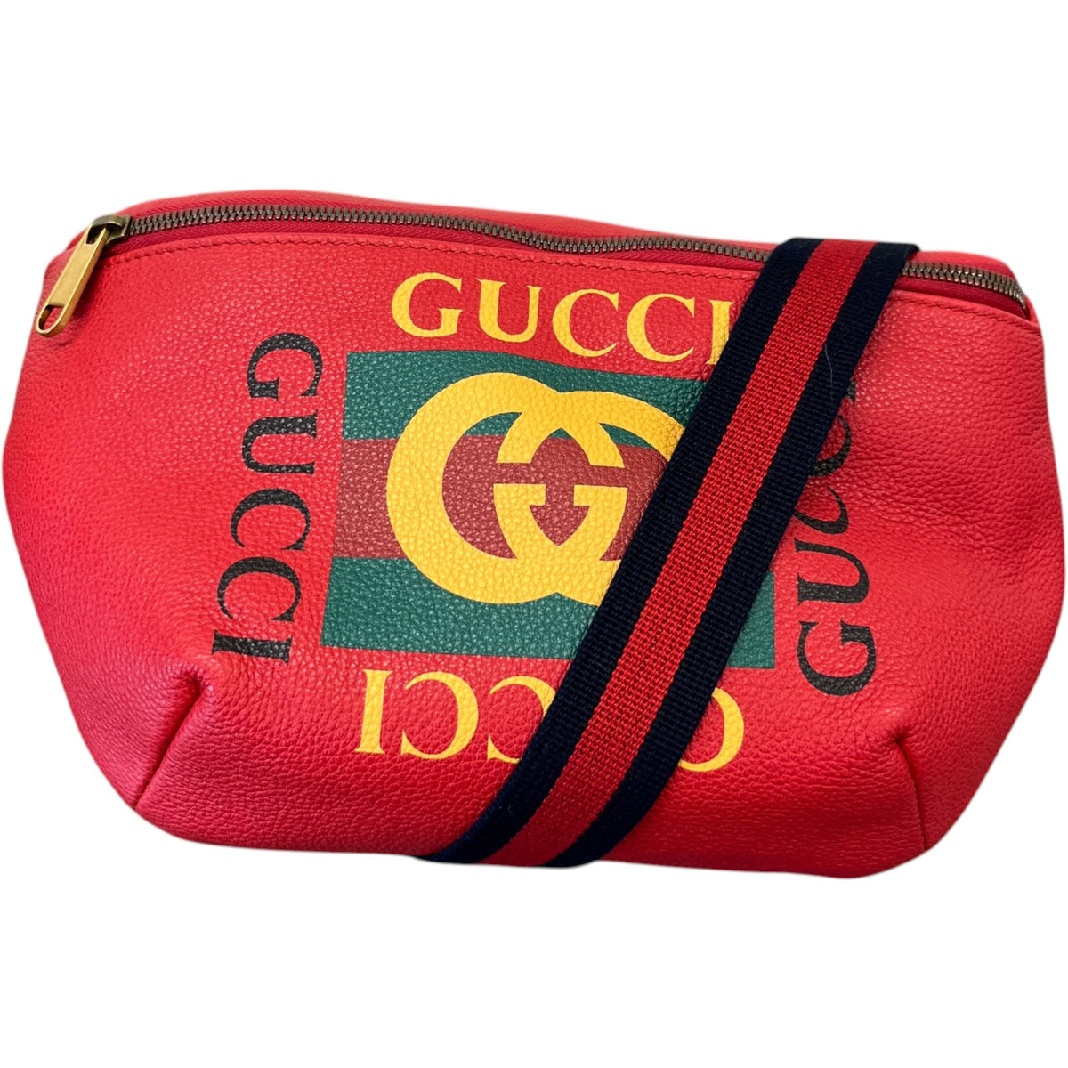 Men's Logo Print Belt Bag Red - Photo 1