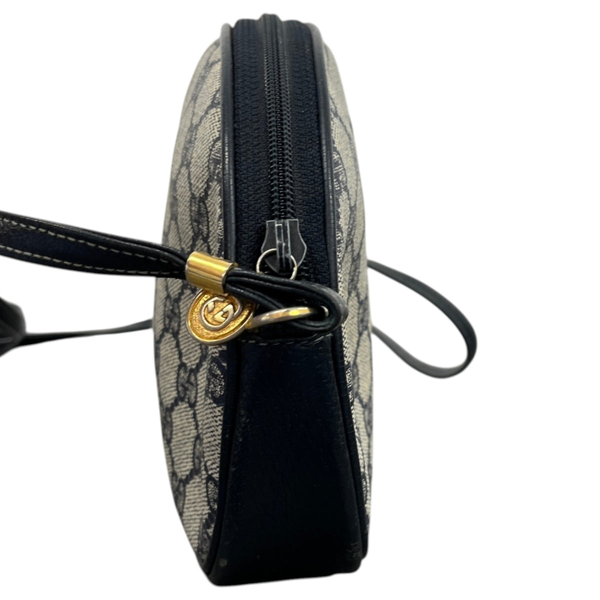 Women's GG Supreme Oval Crossbody Bag Navy - Photo 6