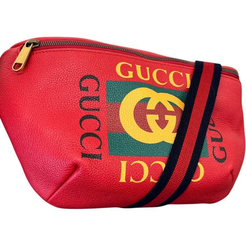 Men's Logo Print Belt Bag Red