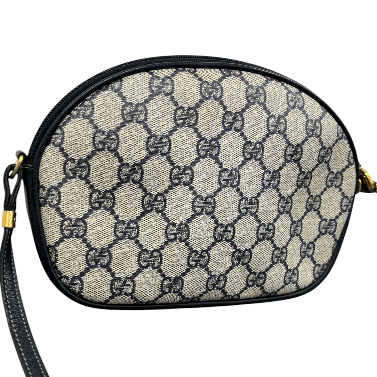 Women's GG Supreme Oval Crossbody Bag Navy - Photo 8