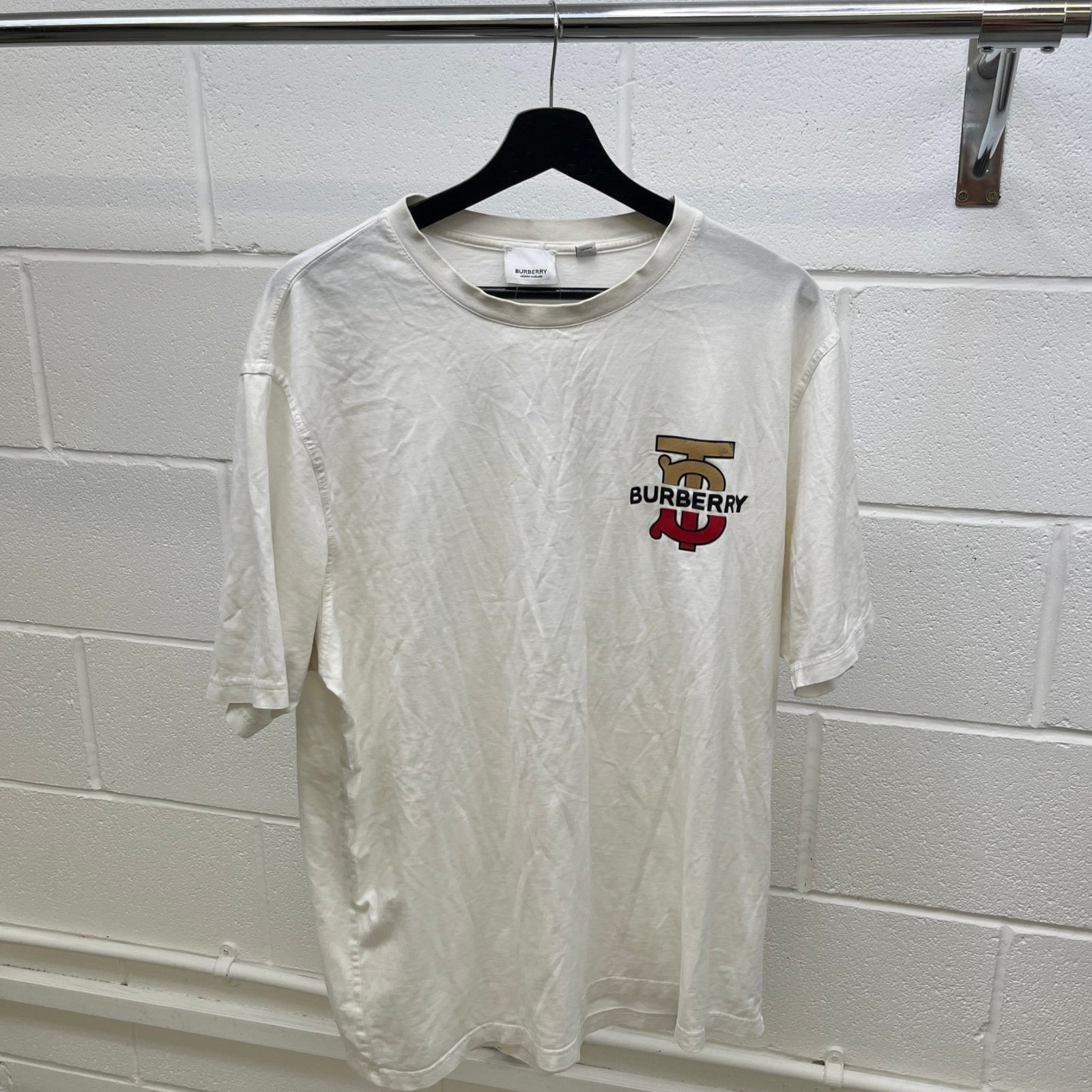 Men's Logo Print T-Shirt White Size L - Photo 8