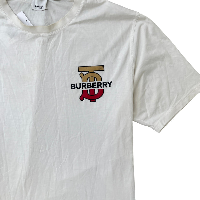 Men's Logo Print T-Shirt White Size L