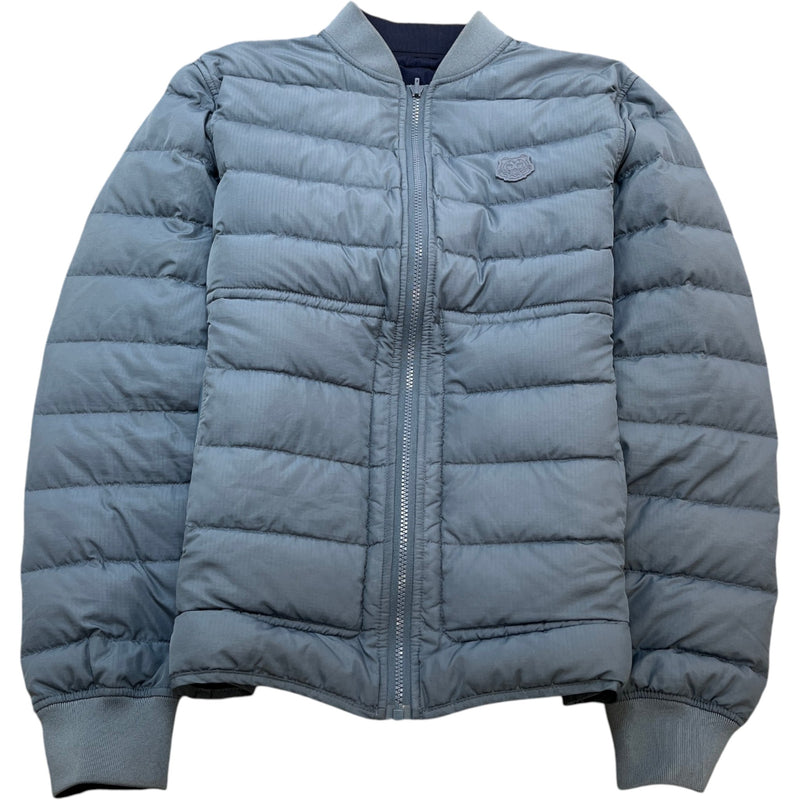 Men's Reversible Patch Logo Down Jacket Blue Size S