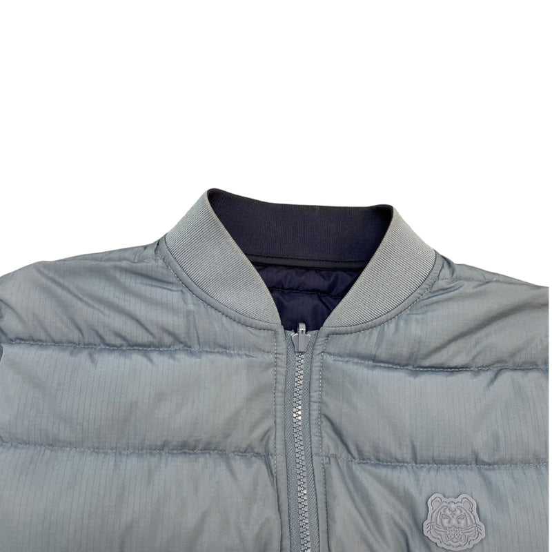 Men's Reversible Patch Logo Down Jacket Blue Size S