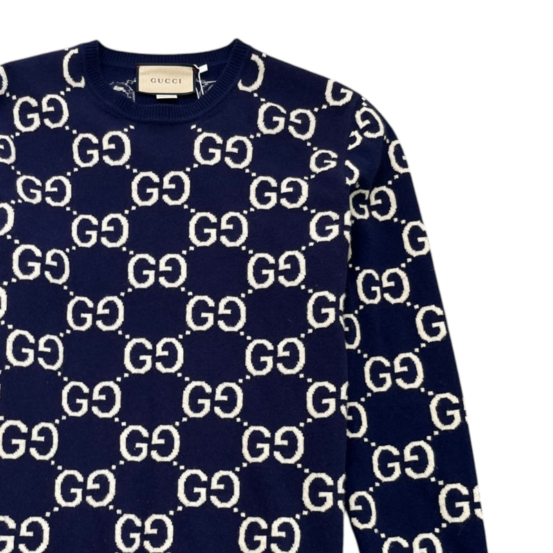 Men's Gg Supreme Wool Jumper Blue Size L