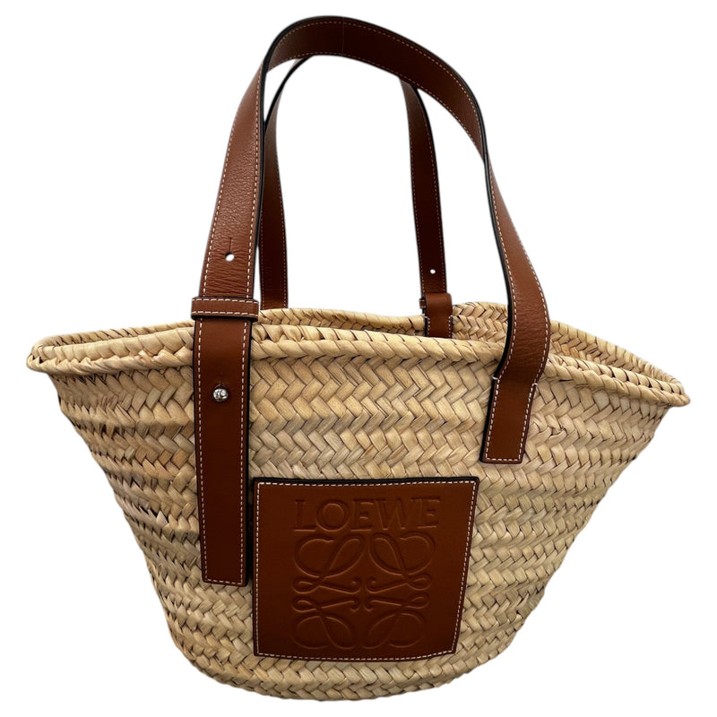 Women's Large Classic Basket In Palm Leaf Bag Brown