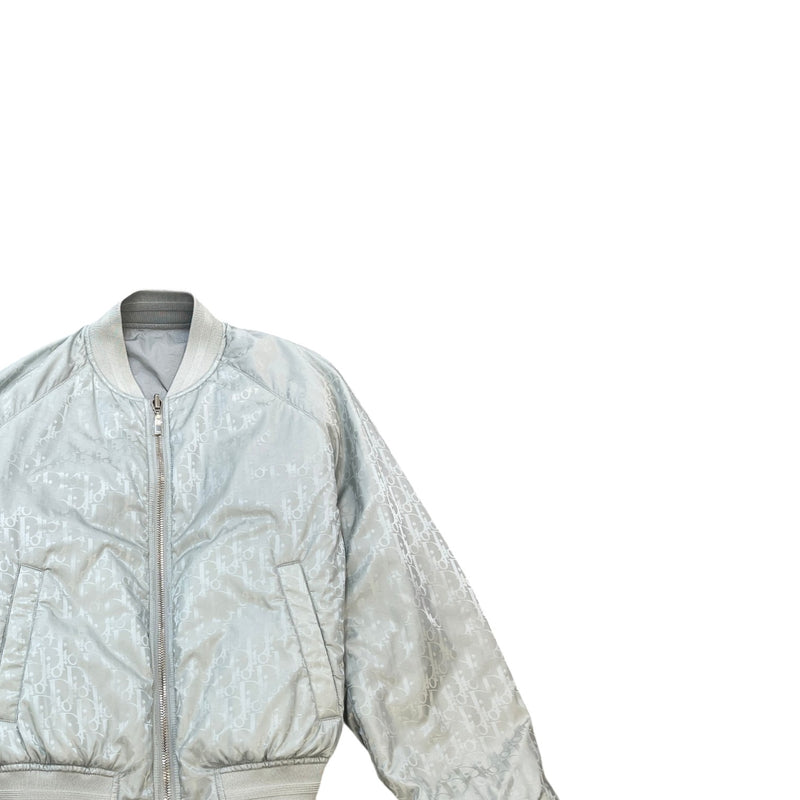 Men's Reversible Oblique Bomber Jacket Grey Size IT 52 / XL