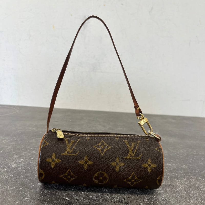 Women's Monogram Mini Papillon Pouch Handbag Brown