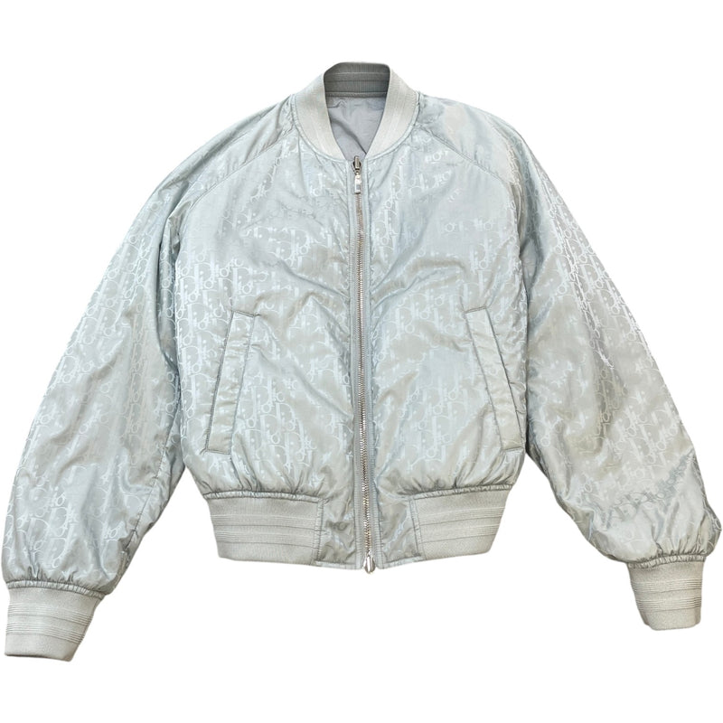 Men's Reversible Oblique Bomber Jacket Grey Size IT 52 / XL