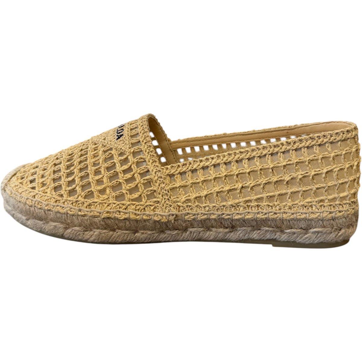 Women's Logo Embroidered Raffia Espadrilles Beige Size UK 6 / EU 39 - Photo 4