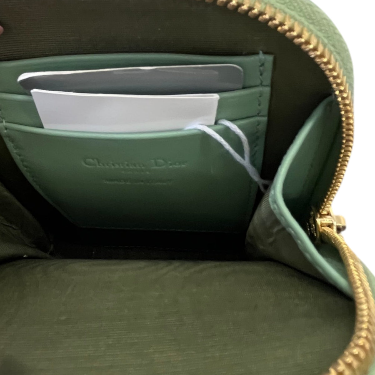 Women's Lady Dior Call'in Phone Holder Crossbody Bag Green - Photo 10