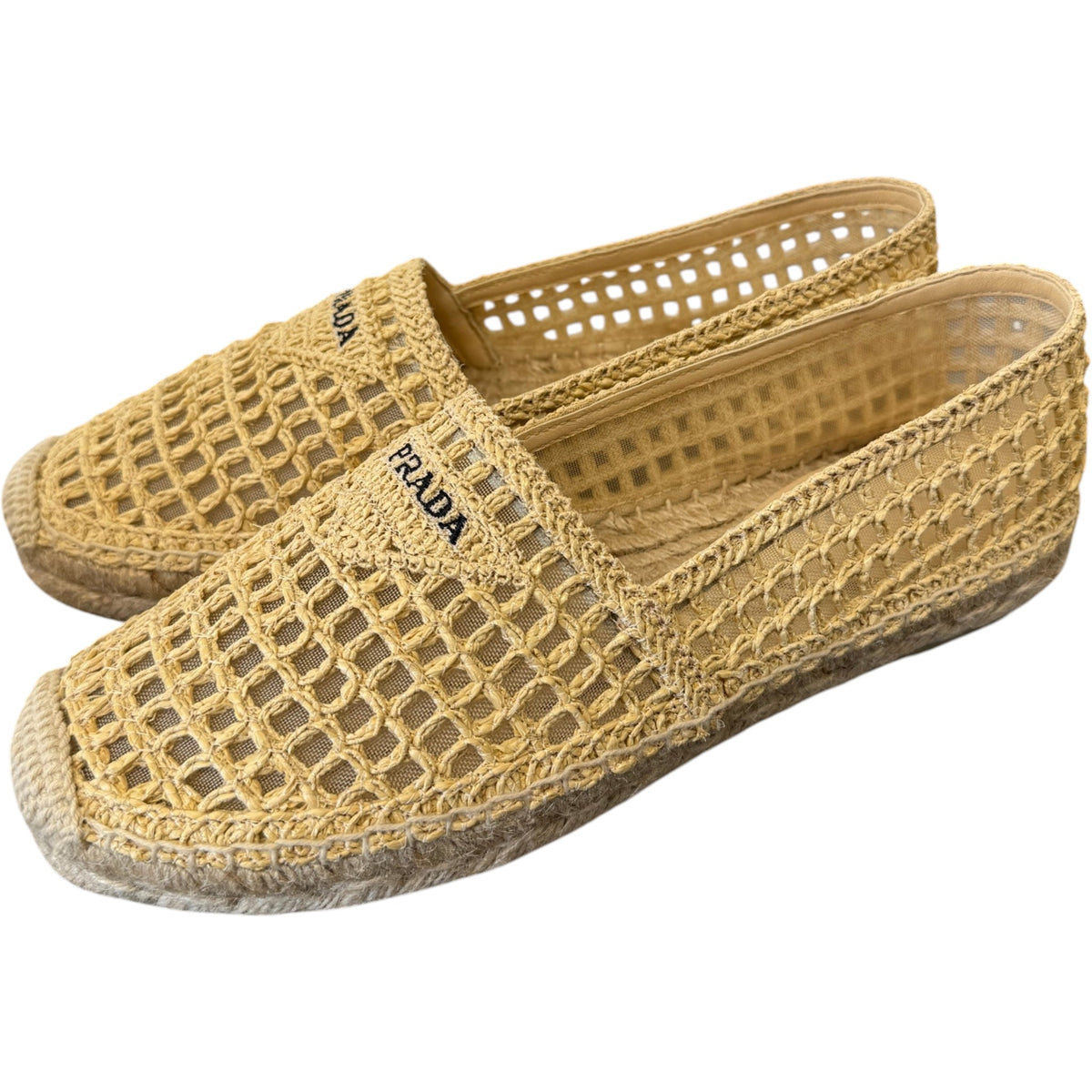 Women's Logo Embroidered Raffia Espadrilles Beige Size UK 6 / EU 39 - Photo 7