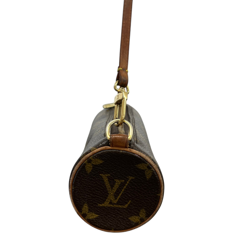 Women's Monogram Mini Papillon Pouch Handbag Brown