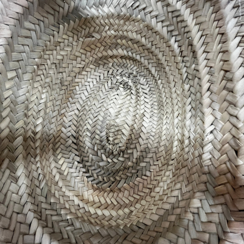 Women's Large Classic Basket In Palm Leaf Bag Brown