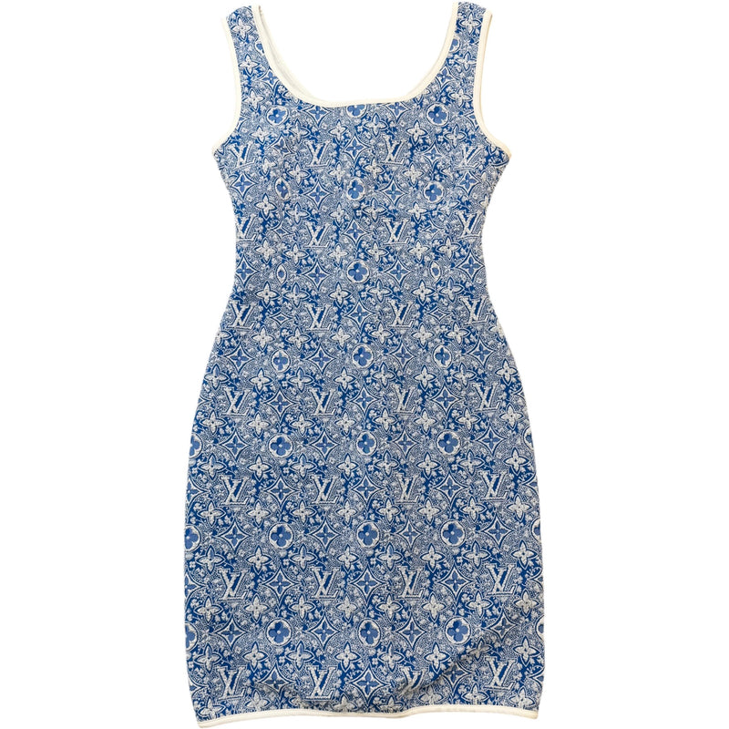 Women's Monogram Foliage Tank Dress Blue Size S / UK 8