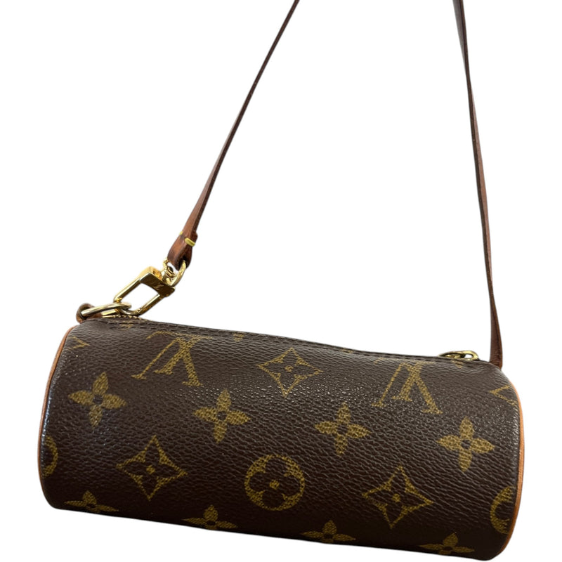 Women's Monogram Mini Papillon Pouch Handbag Brown
