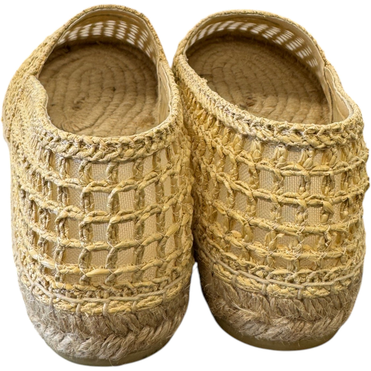 Women's Logo Embroidered Raffia Espadrilles Beige Size UK 6 / EU 39 - Photo 9