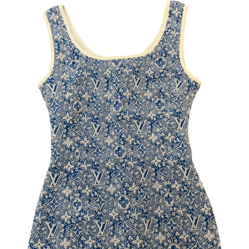 Women's Monogram Foliage Tank Dress Blue Size S / UK 8