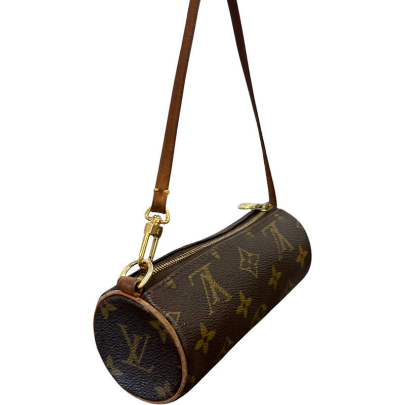 Women's Monogram Mini Papillon Pouch Handbag Brown