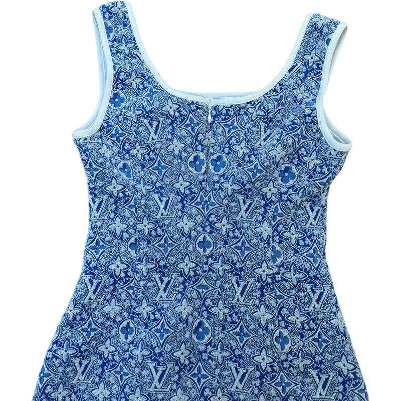 Women's Monogram Foliage Tank Dress Blue Size S / UK 8