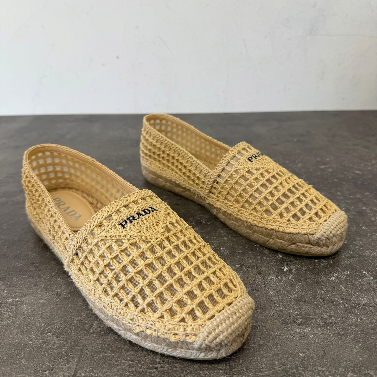 Women's Logo Embroidered Raffia Espadrilles Beige Size UK 6 / EU 39 - Photo 11
